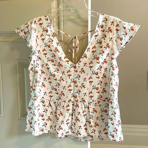 Abercrombie & Fitch peplum peach top new with tags; size small